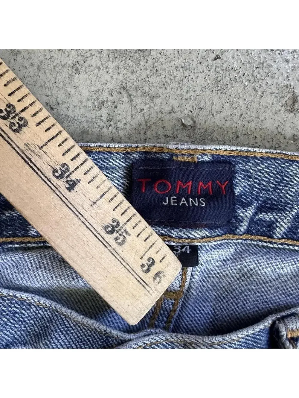 Vintage Y2K Tommy Hilfiger Blue Carpenter Baggy Denim Jeans Shorts Jorts